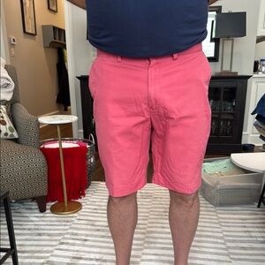 Men's red Polo shorts. 9” inseam.